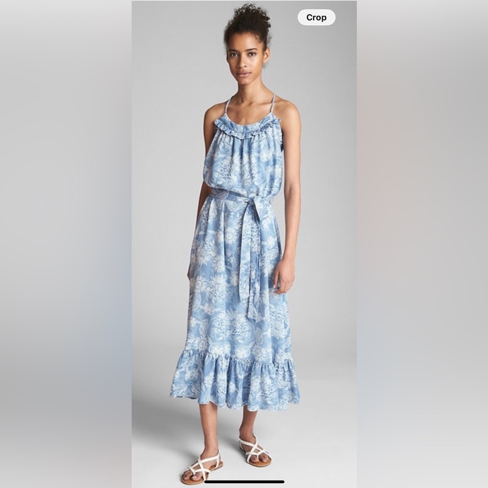 Ruffle Floral Maxi Cami dress in Tencel